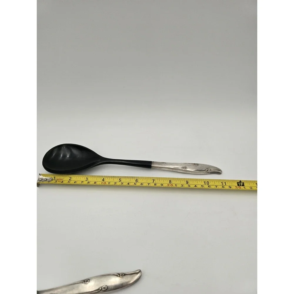 Oneida‎ Community Silver Flower Silverplate Salad Serving Set Spoon Fork Vintage